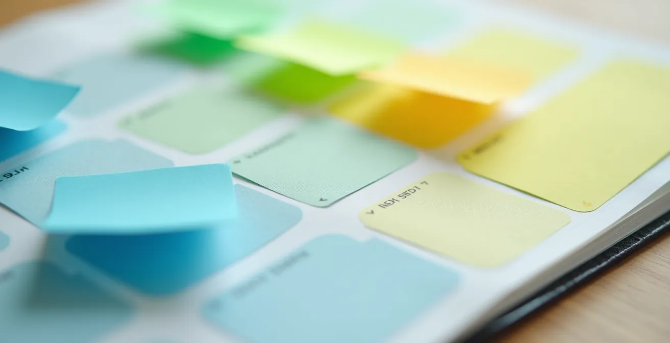 Vue macro d'un planning étudiant avec blocs colorés représentant les différentes activités