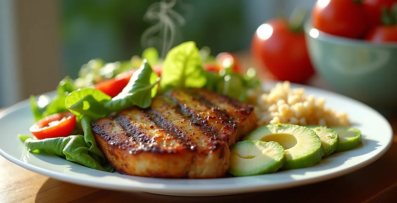 Plateau repas équilibré pour maintenir l'énergie pendant les examens
