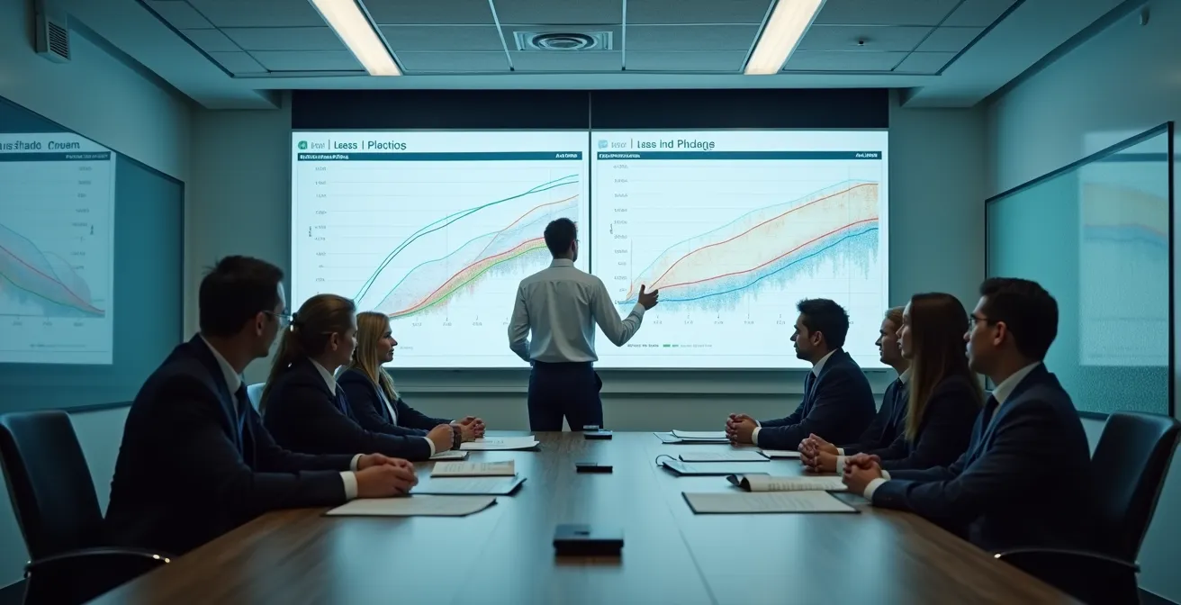 Commission d'harmonisation analysant des données statistiques de notation sur plusieurs écrans
