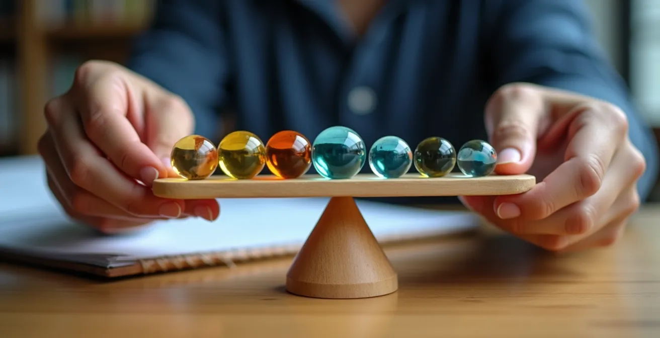 Élève analysant stratégiquement l'impact des coefficients des différentes matières sur sa moyenne