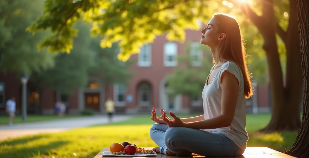 Espace de repos avec éléments de récupération pour candidat au bac