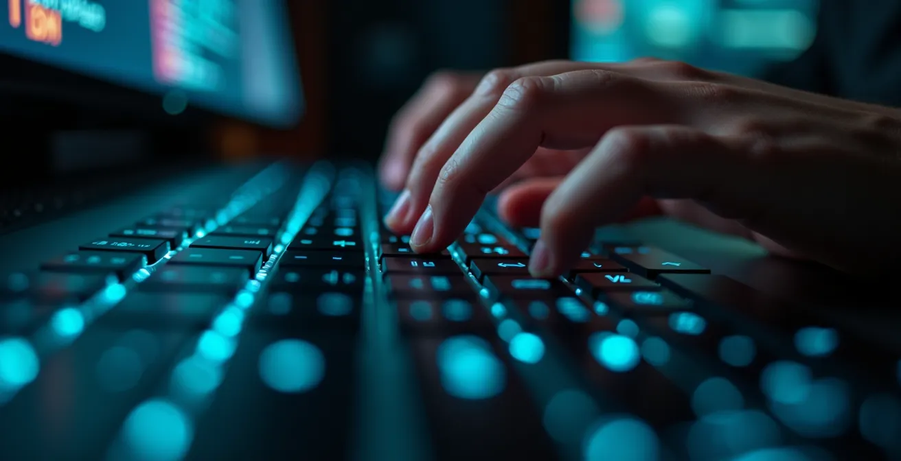 Espace de travail numérique avec éléments visuels représentant les plateformes de pratique et portfolios techniques