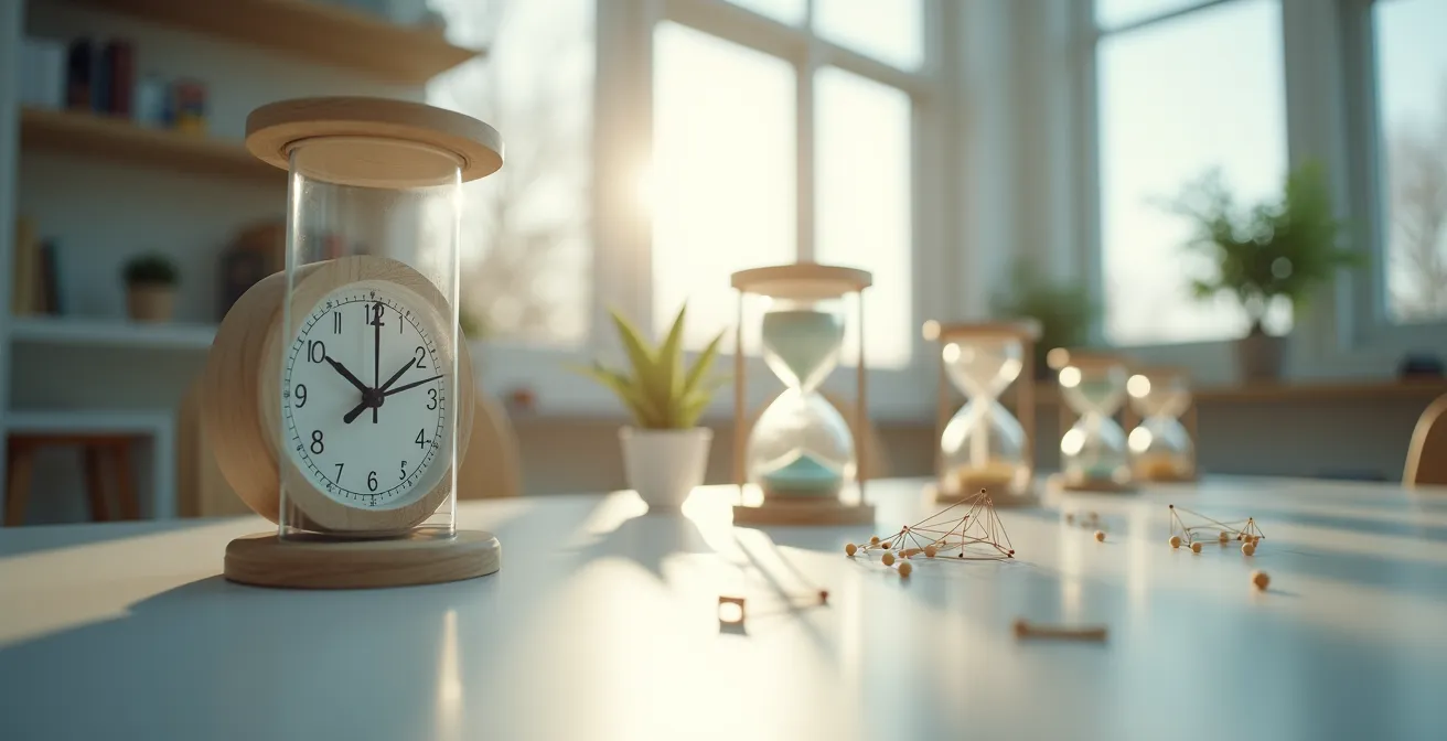 Représentation visuelle du concept de répétition espacée dans l'apprentissage